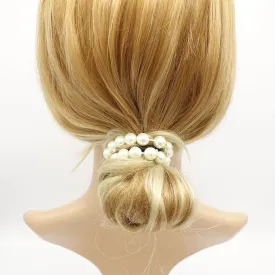 pearl bun holder hair elastic for women