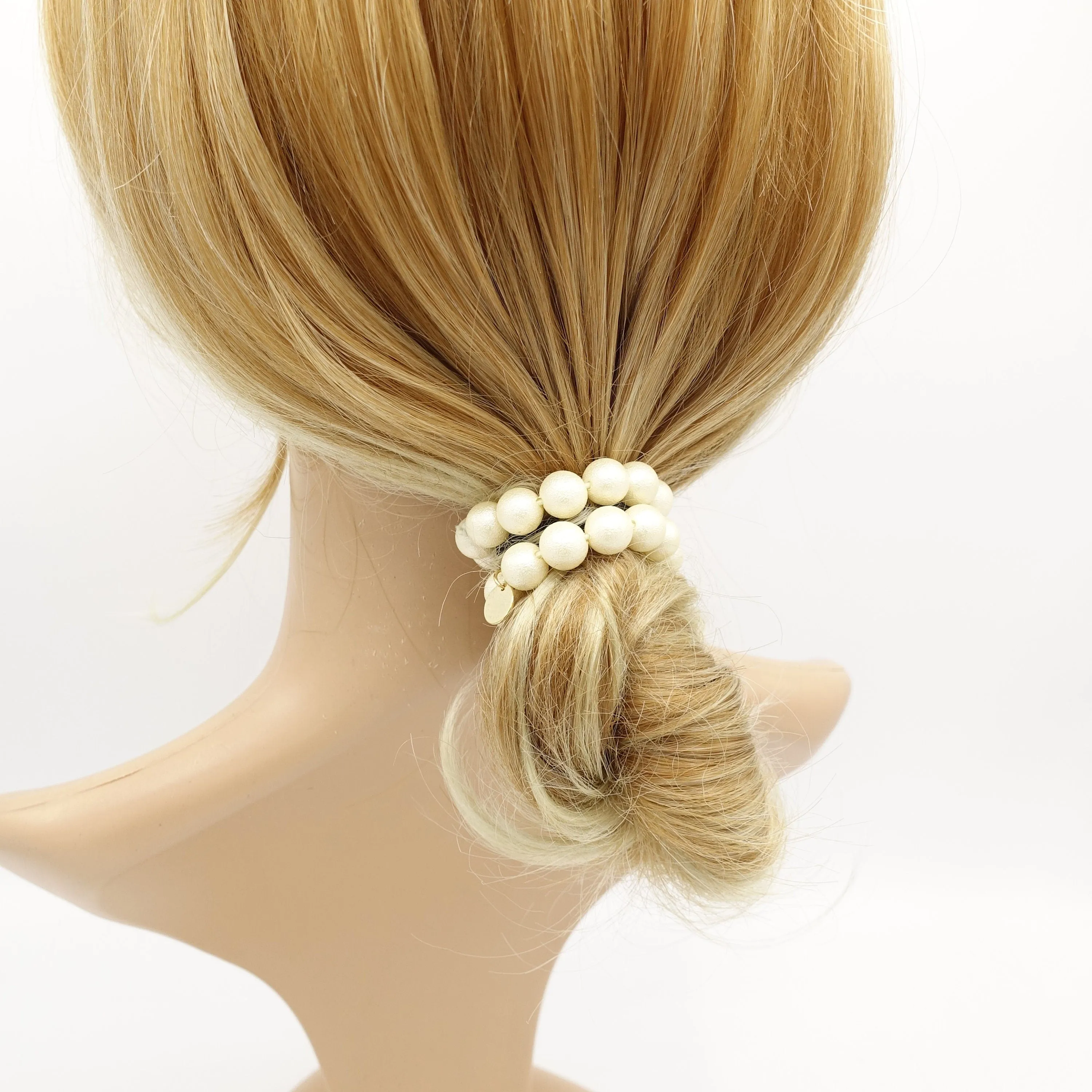 pearl bun holder hair elastic for women