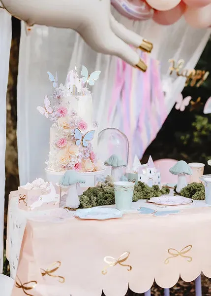 Pink Bows Paper Tablecloth