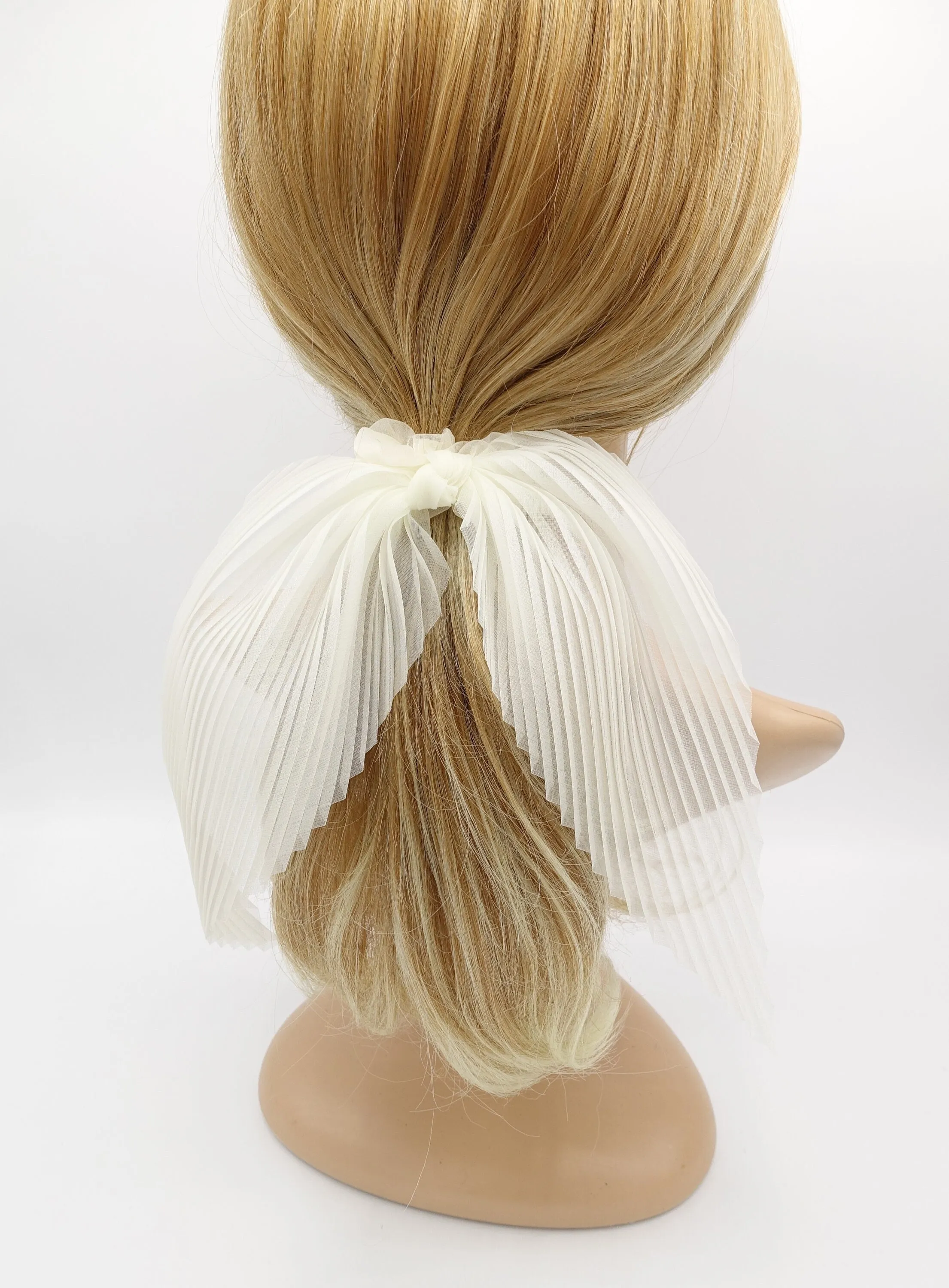 pleated organza bow scrunchies