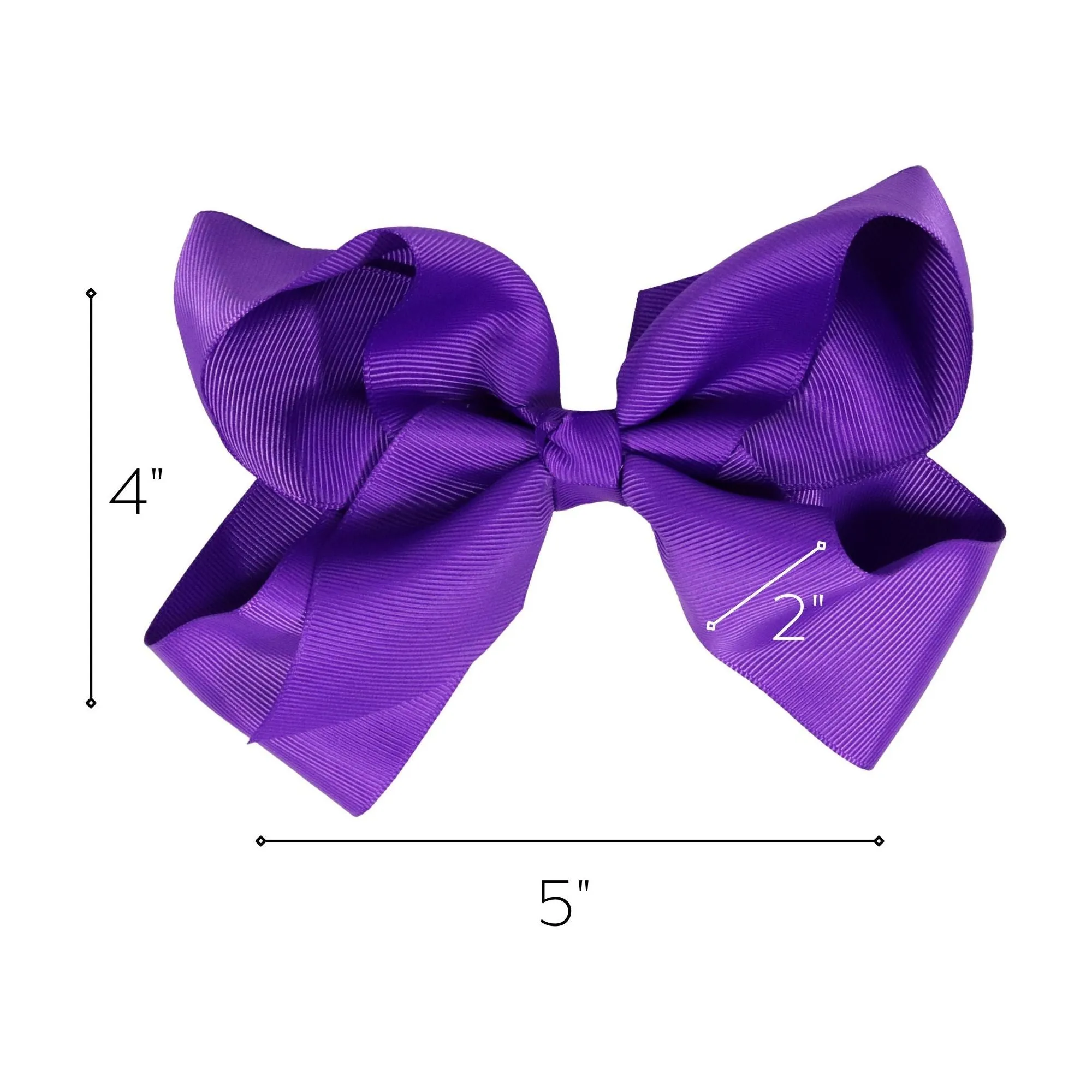 Purple Classic Hair Bows - 10 Pack