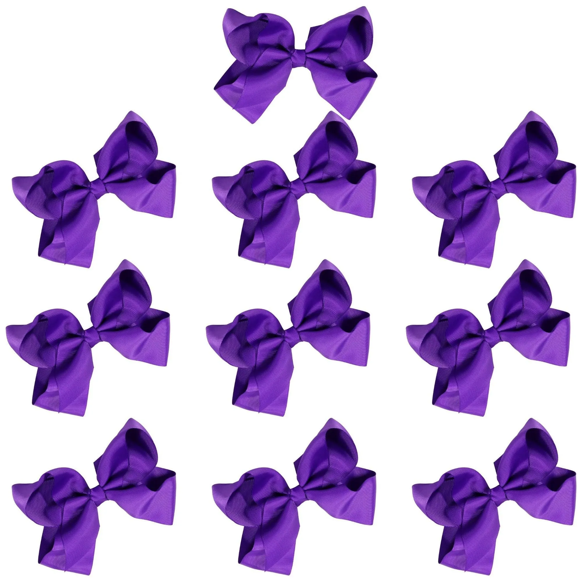 Purple Classic Hair Bows - 10 Pack