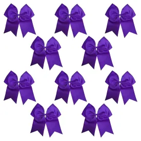 Purple Clip Hair Bows - 10 Pack