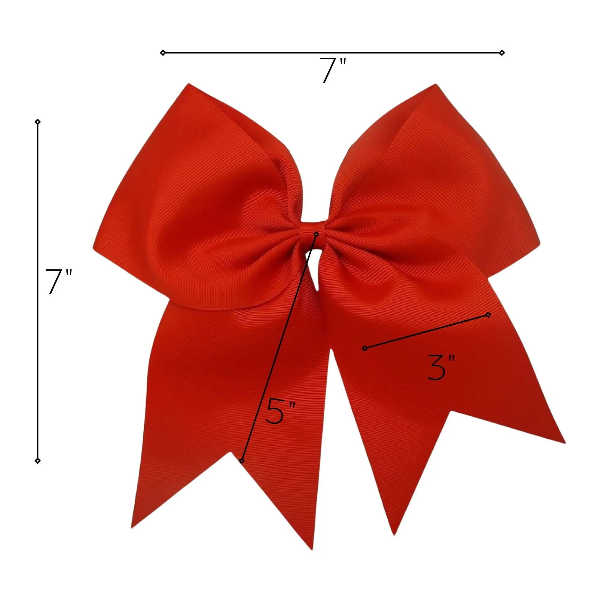 Red Clip Hair Bows - 10 Pack