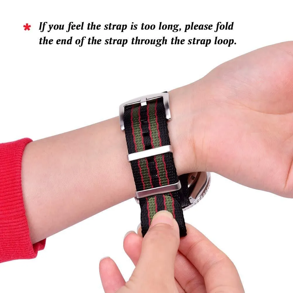 Ritche Striped Nylon Watch Band Strap