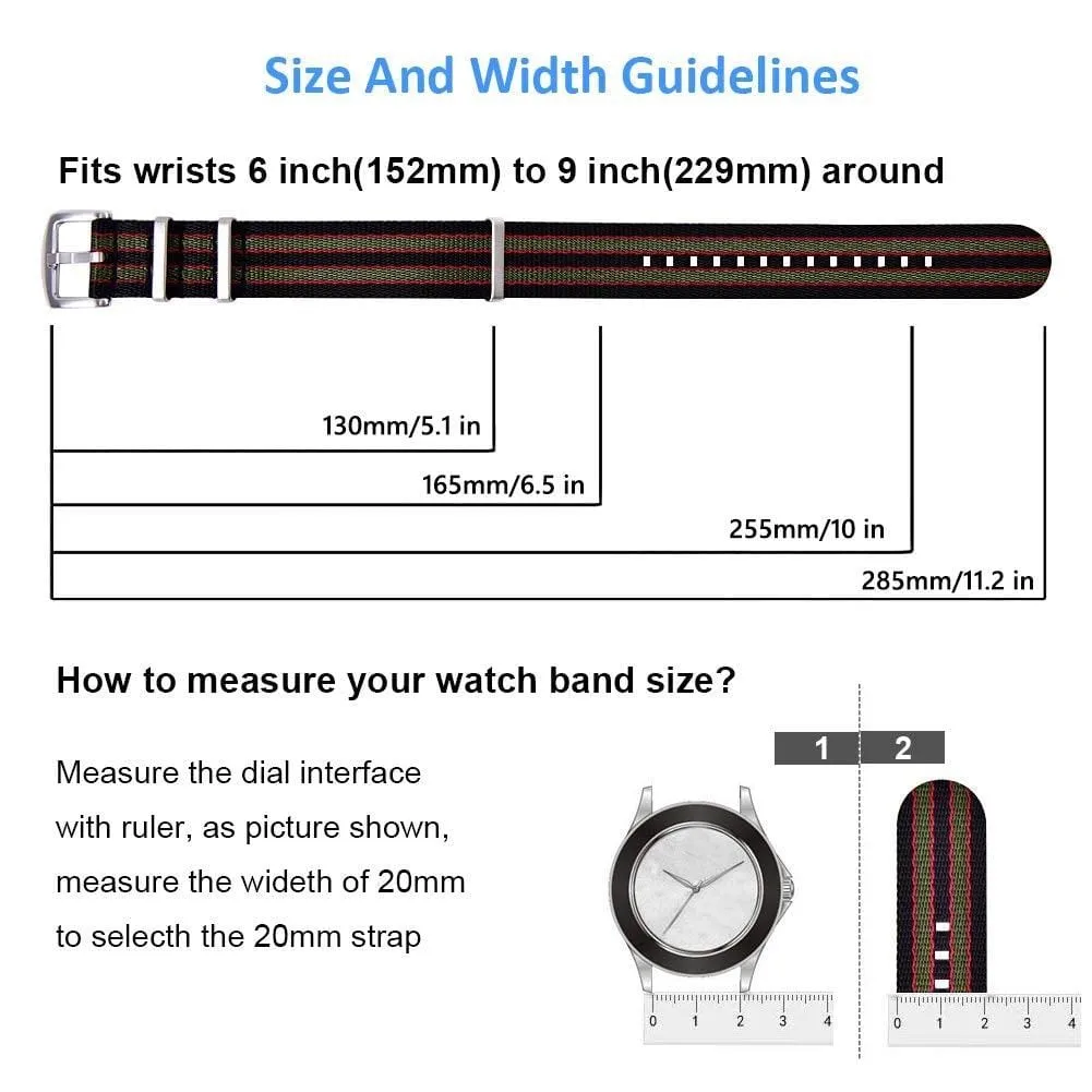 Ritche Striped Nylon Watch Band Strap