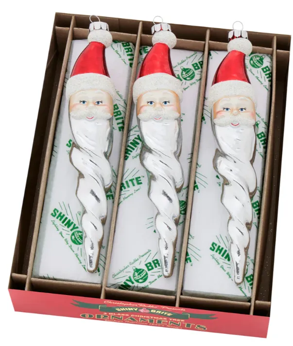 Shiny Brite - Holiday Splendor 3 Count 7" Santa Icicles