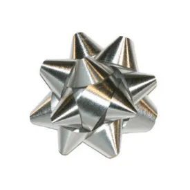 Star Bow, Silver Metallic 3.5" | 1 ct