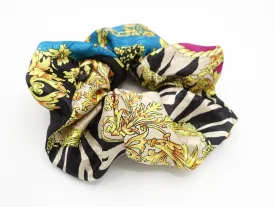 stylish oversized scrunchies multi pattern print hair scrunchie for women