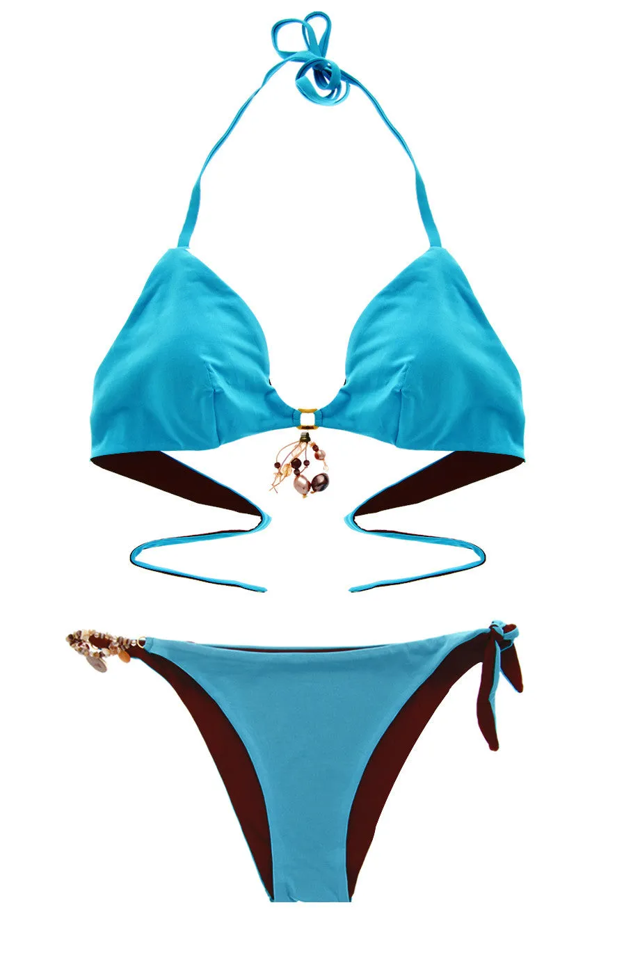 TENERA CARLOTTA CAVALLINO Turquoise Brown Bikini