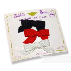 Vintage 1960s/70s 'Holdette' Grosgrain Bows - Set of 3