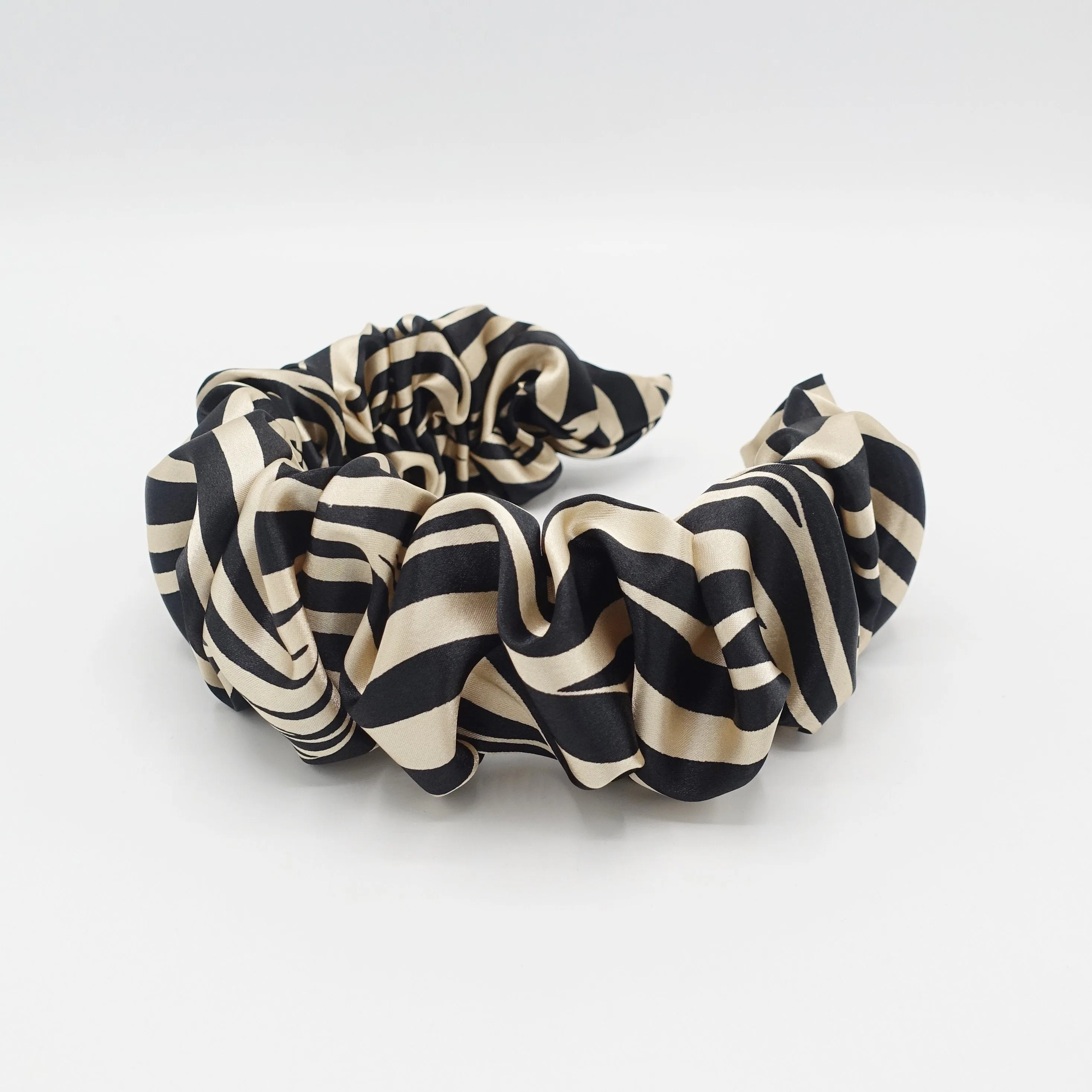 zebra satin headband volume wave hairband stylish hair accessory