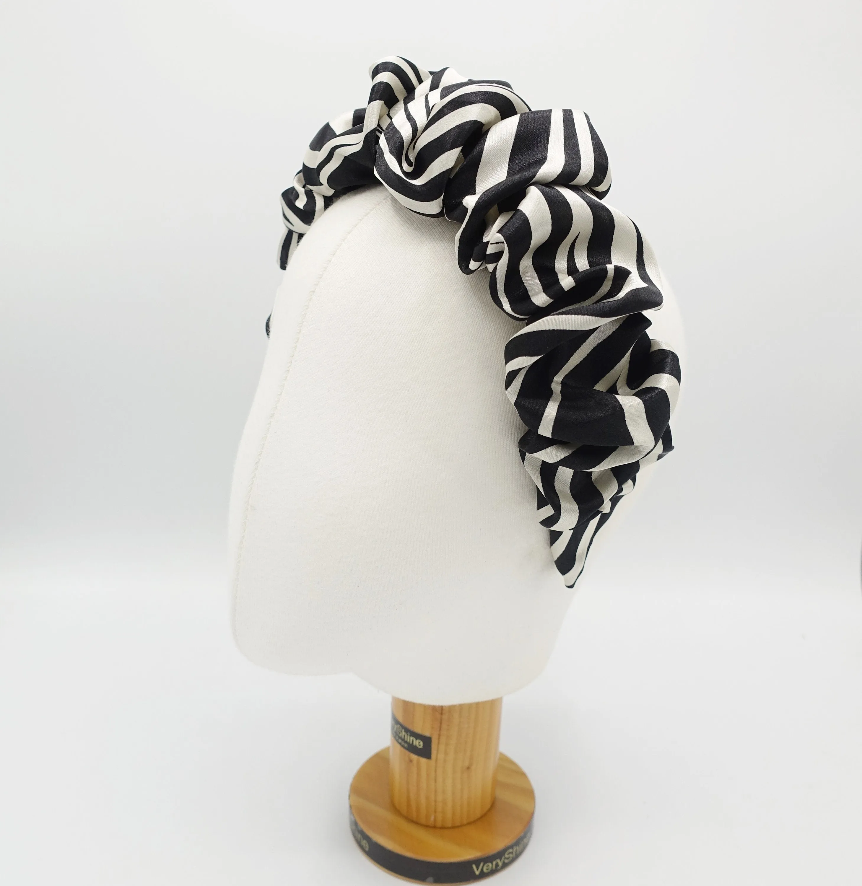 zebra satin headband volume wave hairband stylish hair accessory